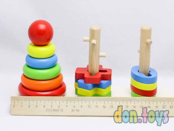 Деревянный логический сортер с пирамидкой, 2955, фото 4