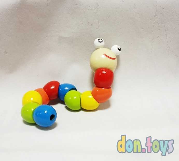 Деревянная игрушка Гусеница, фото 1