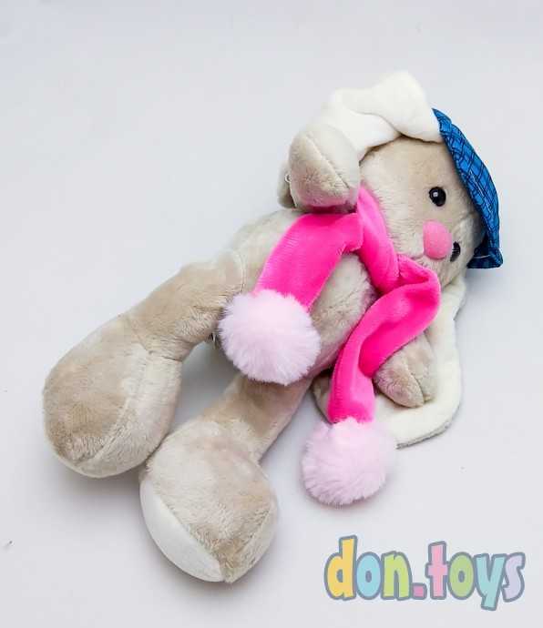 Зайка в клетчатой кепочке с бубоном и шарфиком, фото 4