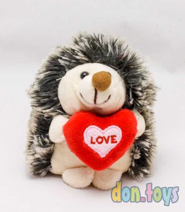 Мягкая игрушка Ежик с сердечком и бантиком, 12 см, фото 2