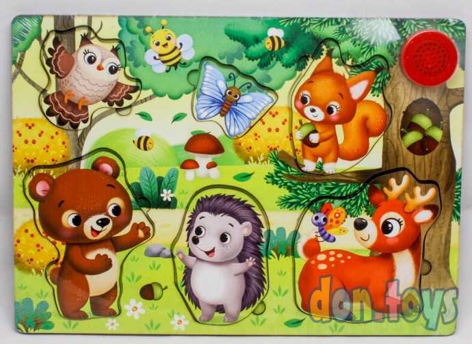 Пазл деревянный музыкальный «Лесные животные», арт. 7334643, фото 1