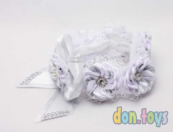 Резинка на пучок Белоснежные цветы, фото 3