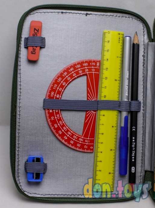 Пенал на молнии с наполнением клетка, фото 3