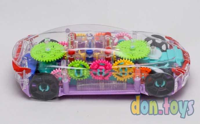 Машинка прозрачная светящаяся, музыкальная, арт. 388, фото 4