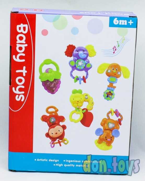 Погремушка Гусеничка с прорезывателями, звук, свет, фото 3