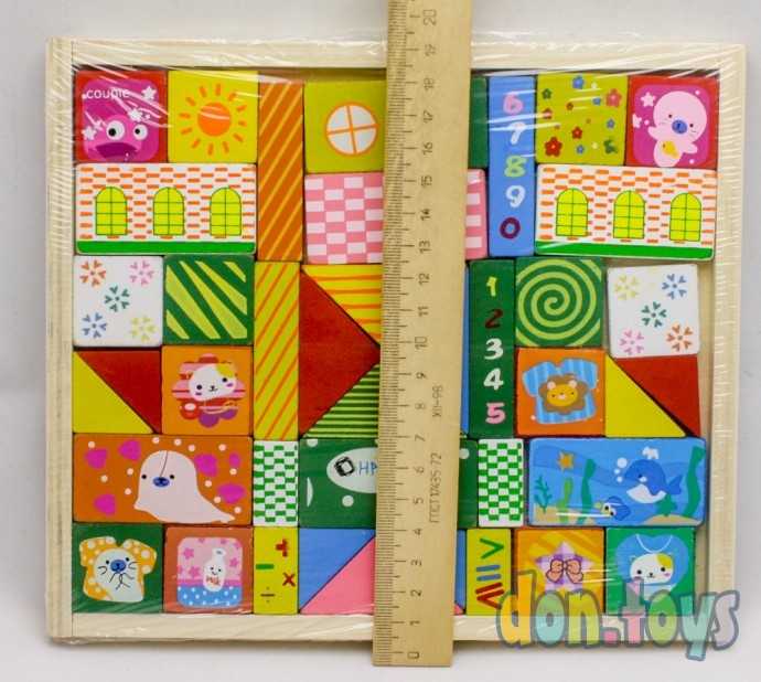 Деревянный конструктор Цветной, 41 деталь, арт. 29841, фото 3