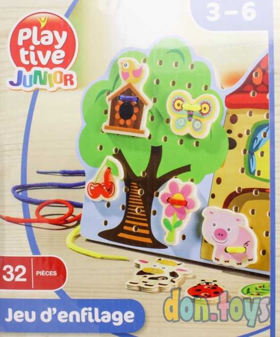 Деревянная игрушка шнуровка Ферма, арт. C 37763, фото 4