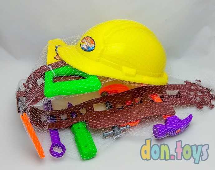 Набор инструментов Строитель с поясом и каской,, фото 1