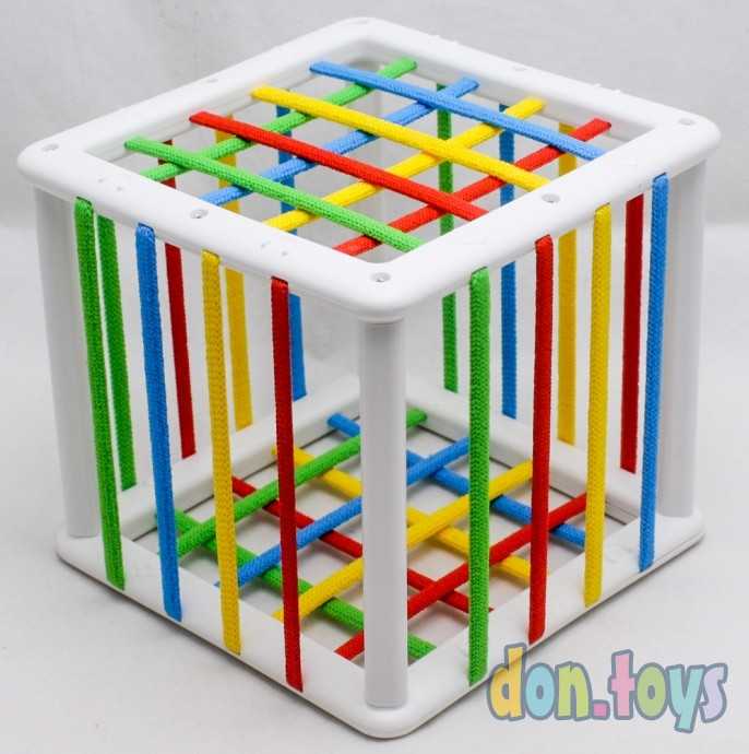 Развивающая игрушка-сортер квадрат «Цветные резиночки», фото 7