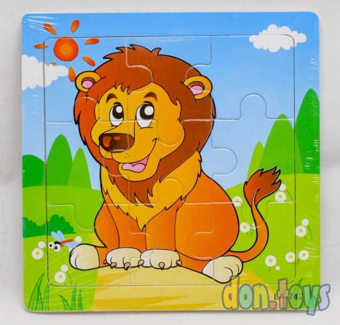 Пазл-рамка деревянная. 15x15 Лев (9 деталей), арт. G211, фото 1