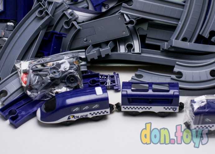 Железная дорога Полиция, 92 детали, 4 машинки, арт. AU6882AB, фото 10