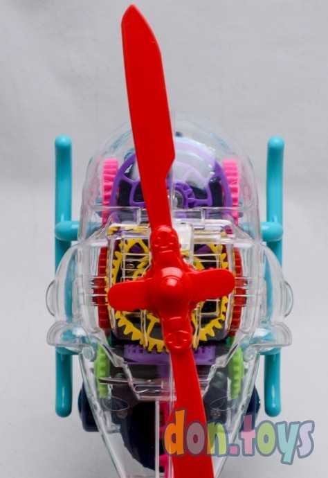 Вертолет прозрачный с шестеренками, звук, свет, арт. 0713, фото 5