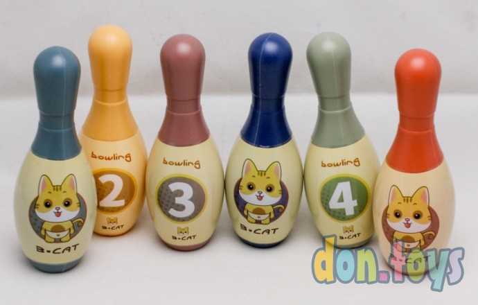 Боулинг «Котята», 6 кеглей 15х5 см, 2 мяча d=8см, арт. 7532897, фото 4