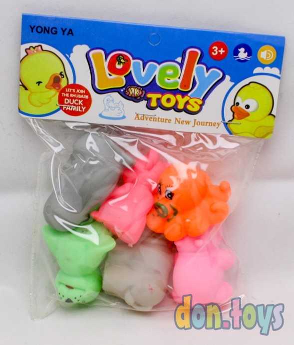 Набор резиновых животных пищалка, 6шт., арт. 666, фото 2