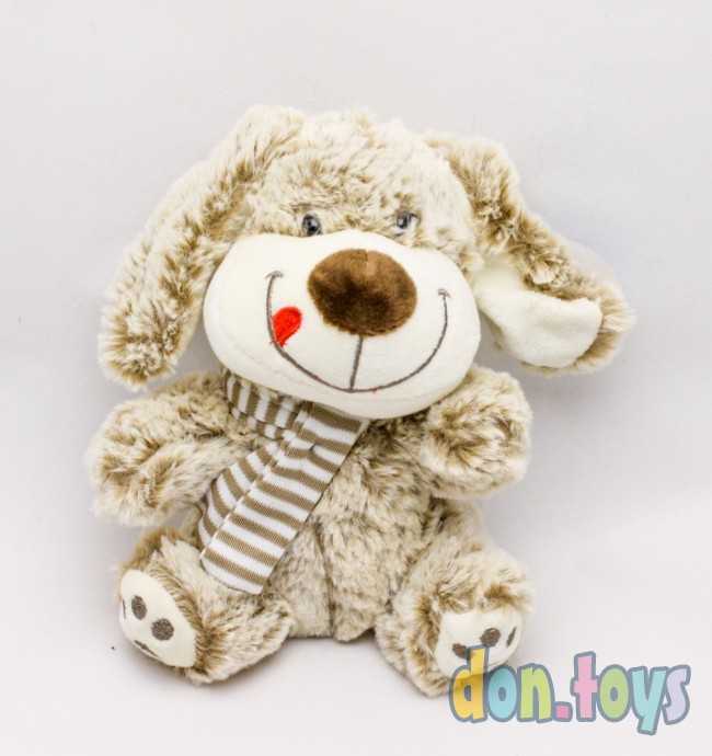 Собачка плюшевая с шарфиком, музык., 13 см, арт. 1843, фото 1