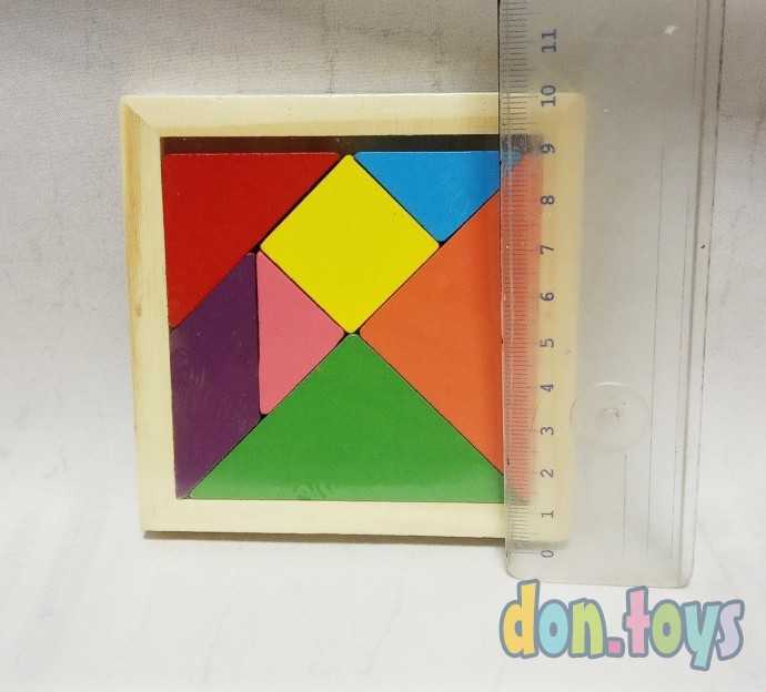 Деревянная Головоломка "ТАНГРАМ-3" 10 см (7 цв.), арт. AN02258, фото 4