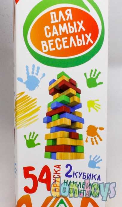 Падающая башня «Для самых веселых» с фантами, 54 бруска, арт. 601376, фото 6