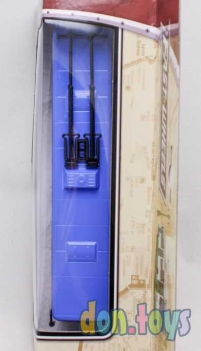 Инерционный троллейбус Лиаз металлический, 1:72, сине-белый, арт. 6407 B, фото 6