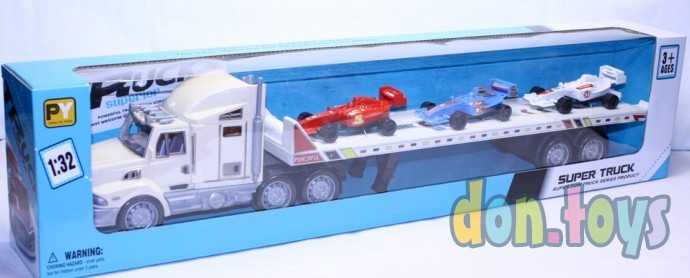 Автомир Набор инерционных машинок и автовоз, Грузовик-1(автовоз, 3 машинки), фото 1