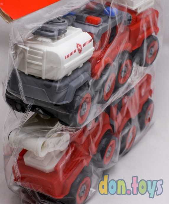 Набор машинок Пожарная техника, с отверткой, 4 шт., арт. 3132, фото 4