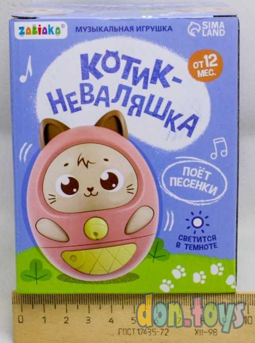 Музыкальная игрушка «Котик-неваляшка», звук, свет, цвет синий, арт. 6998134, фото 4