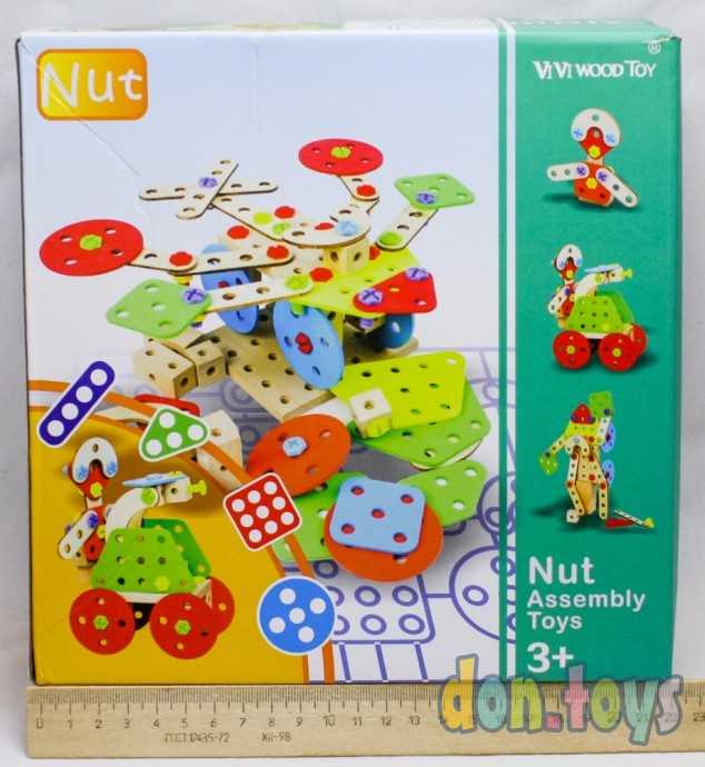 Деревянный конструктор Техник на шурупах, фото 1