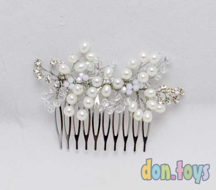 Гребень для волос с бусинами и стразами, фото 1