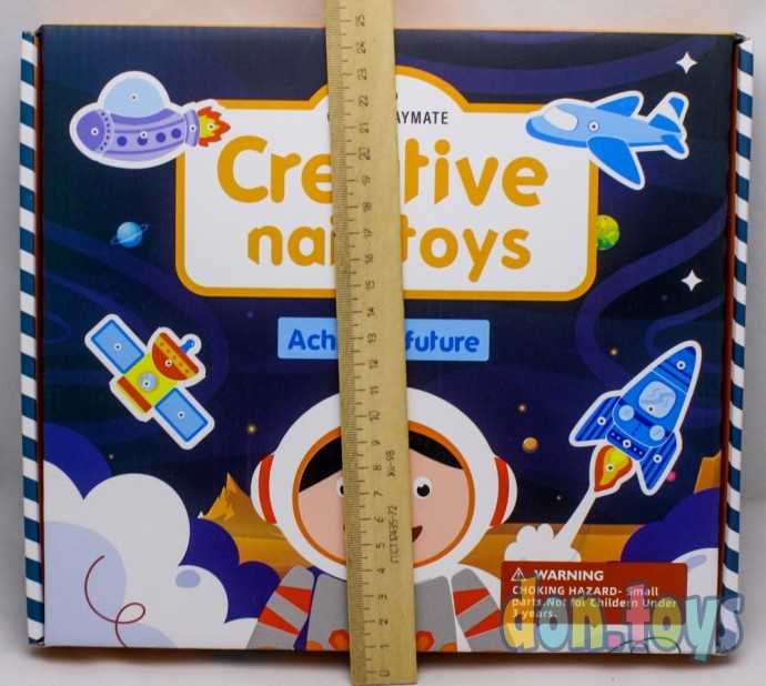 Деревянная развивающая игра: набор с молоточком и гвоздями: Космос., фото 6