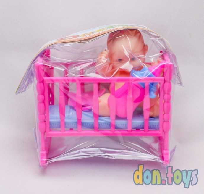 Пупс с кроваткой и аксессуарами, арт. 9016, фото 1