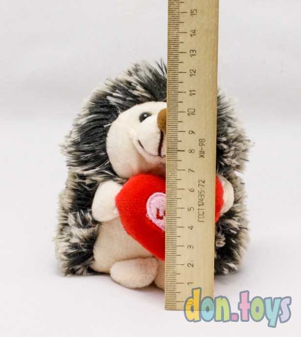 Мягкая игрушка Ежик с сердечком и бантиком, 12 см, фото 5