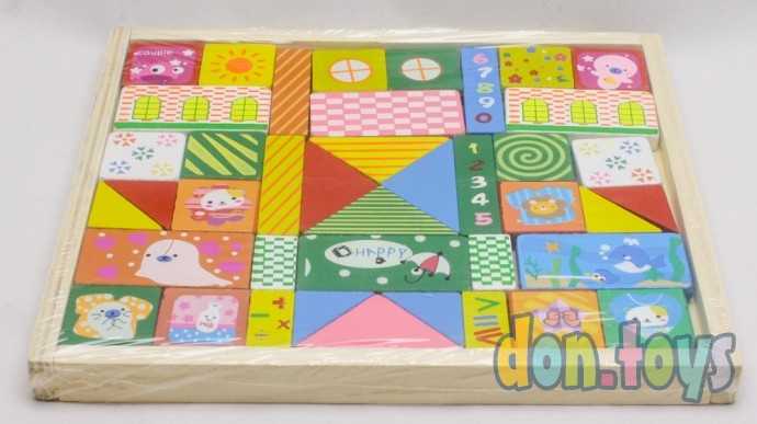 Деревянный конструктор Цветной, 41 деталь, арт. 29841, фото 2