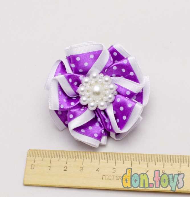 Резинка для волос Фиолетовый цветок в горошек, фото 2