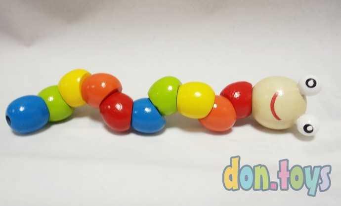 Деревянная игрушка Гусеница, фото 2