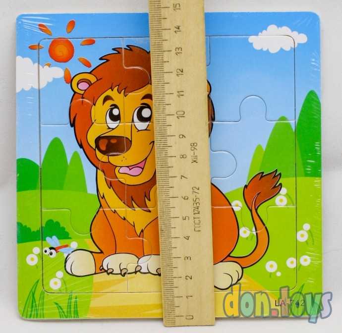 Пазл-рамка деревянная. 15x15 Лев (9 деталей), арт. G211, фото 3