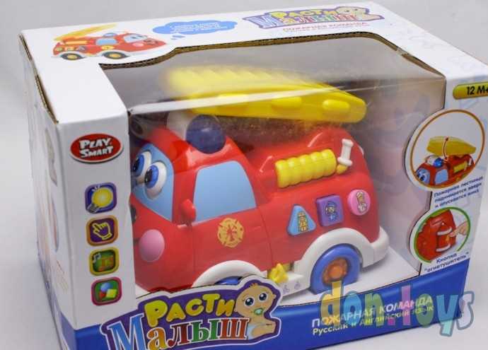 Пожарная машина обучающая, звук, свет, 2 режима - рус. и англ. язык, арт. 9163, фото 1
