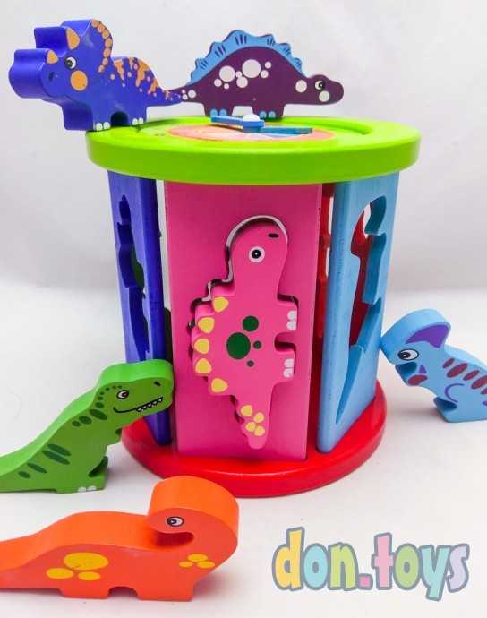 Деревянный сортер с часами Динозавры, фото 6