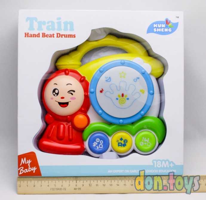 Музыкальный барабан "Паровозик" подсветка, арт. 966, фото 1