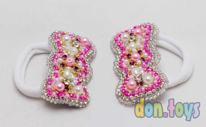 Резинки для волос с бусинами розовые Конфетки, шт., фото 1