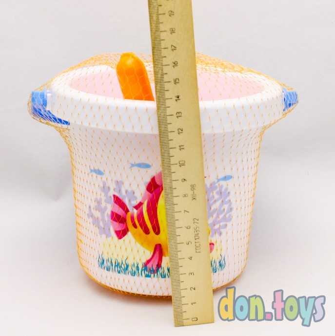 Песочный набор №131.Ведро 1,4 л термо, совок 19 см, грабли 19 см, арт. 01831, фото 5