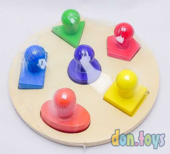 Деревянный диск сортер Геометрия, фото 2