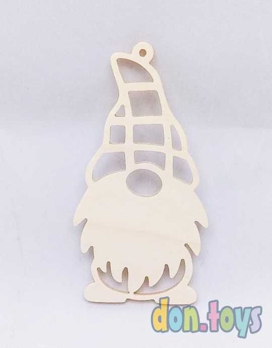 Новогодняя игрушка из фанеры Гном 5, фото 1