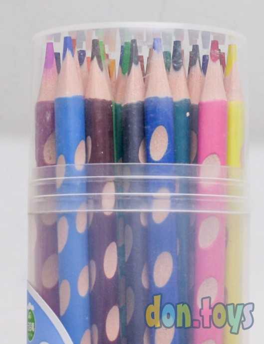 Карандаши 36 цветов в пластиковом тубусе, корпус треугольный, заточенные, арт. 5305980, фото 6