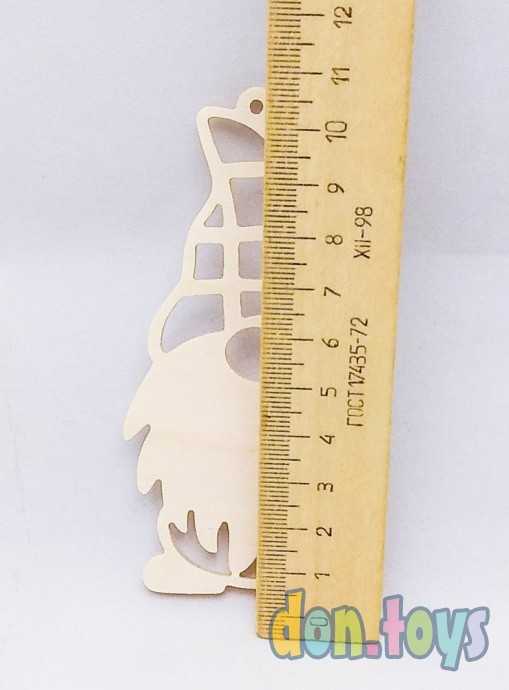 Новогодняя игрушка из фанеры Гном 5, фото 3