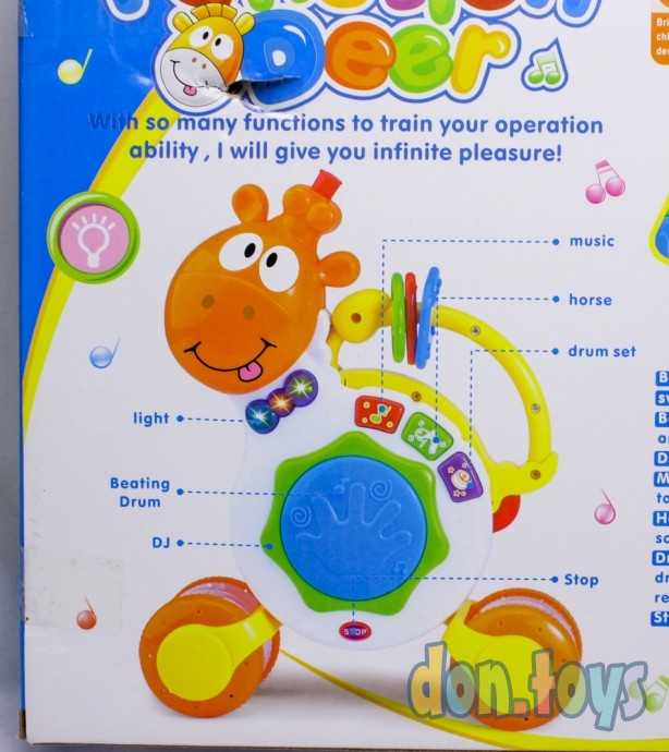 Жираф музыкальный каталка, свет, звук, каталка, арт. ВВ 369, фото 7