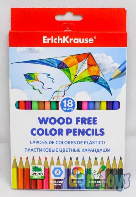 Карандаши 18 цветов, ErichKrause, пластик, шестигранные, 3,0 мм грифель, арт. 7557368, фото 1