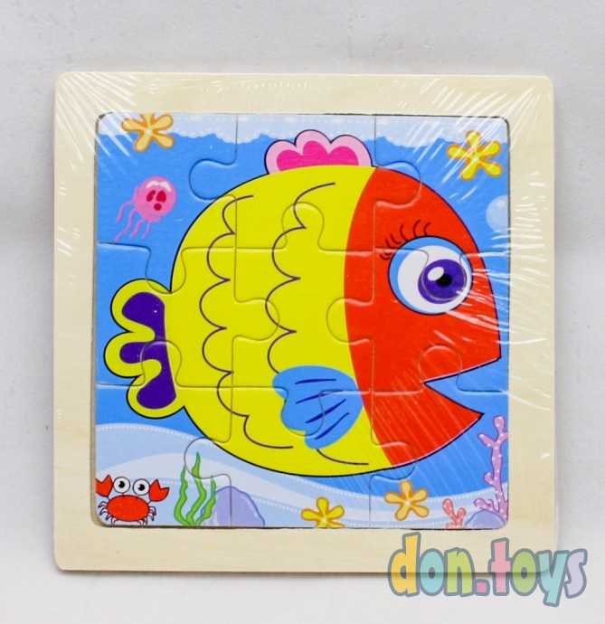 Деревянная пазл-рамка "Рыбка" (9 элементов), арт. G50, фото 1