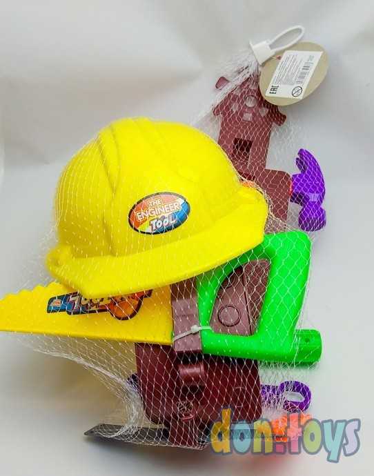 Набор инструментов Строитель с поясом и каской,, фото 2