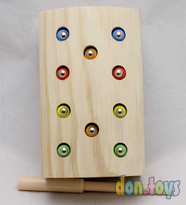 Магнитная игра "Поймай червячка" в деревянном сундуке, фото 7