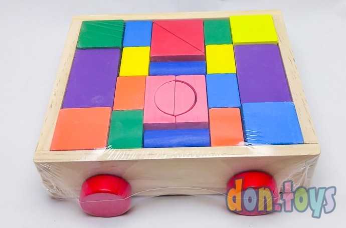 Конструктор деревянные блоки с каталкой, арт. 93-120, фото 5