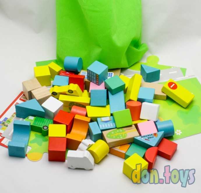 Конструктор деревянный Городок, 62 детали, фото 8